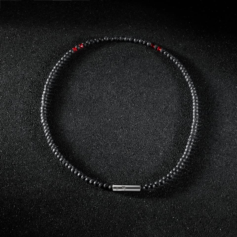 Tarmac Bead Necklace - Red