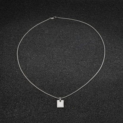 Chevron Pendant Square - Silver