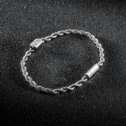 Stelvio Charm Rope Bracelet 3mm - Silver