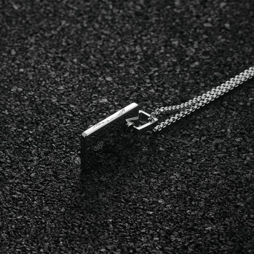 Chevron Pendant Square - Silver