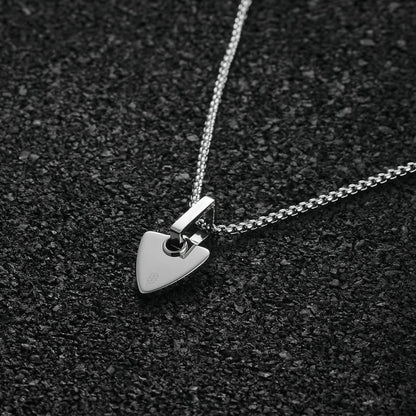 Chevron Pendant Shield - Silver