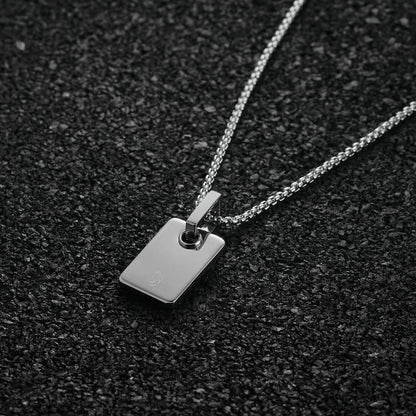 Chevron Pendant Square - Silver