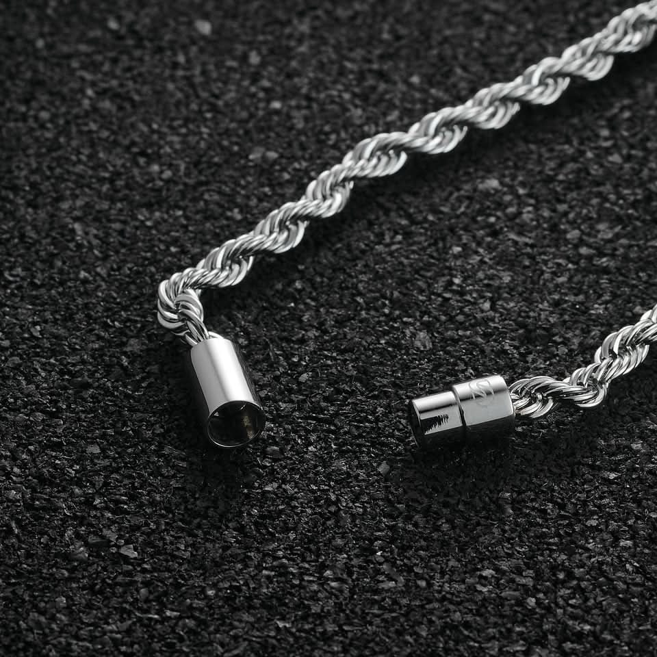 Stelvio Charm Rope Bracelet 3mm - Silver