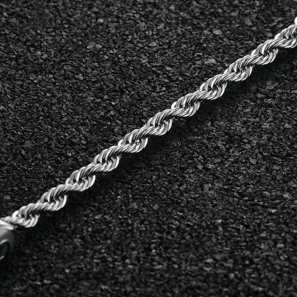 Stelvio Charm Rope Bracelet 3mm - Silver