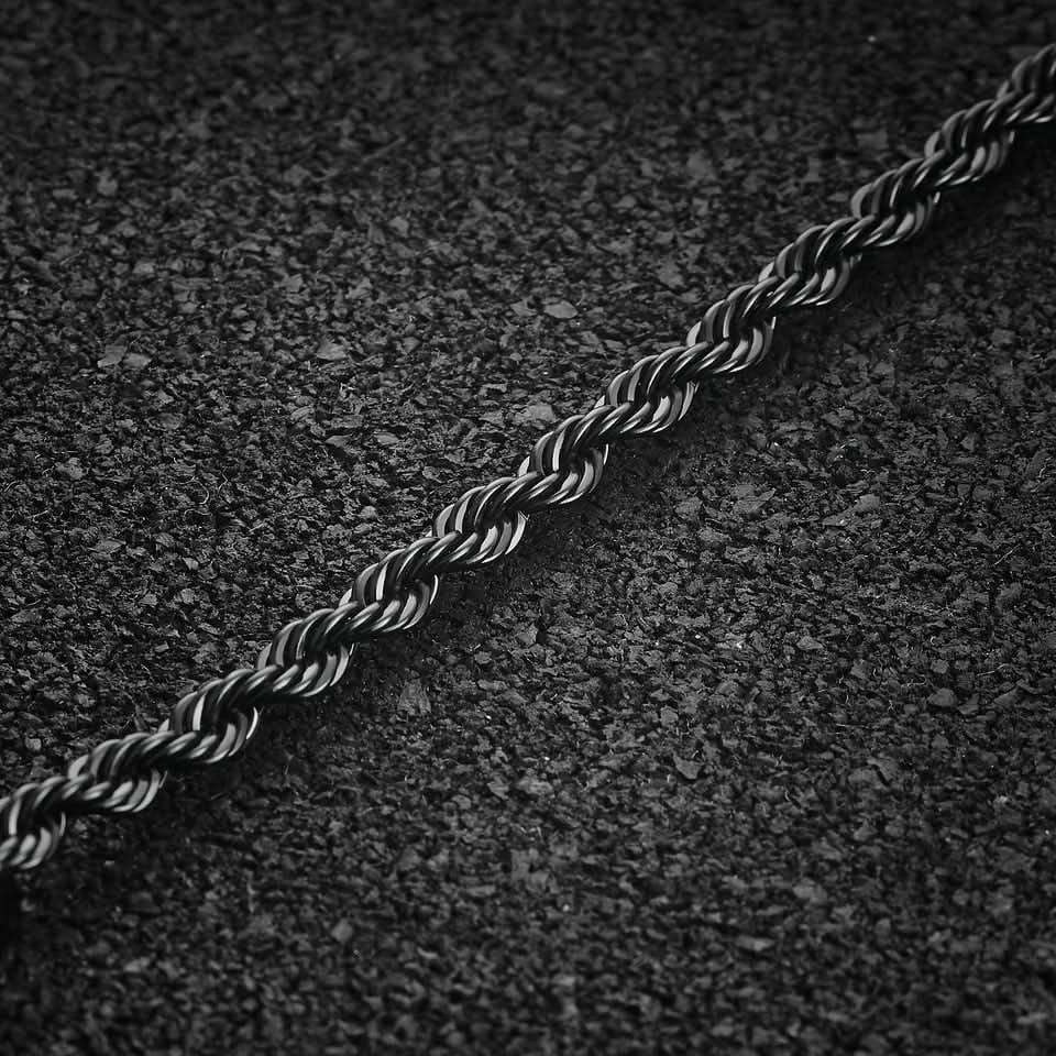 Stelvio Charm Rope Bracelet 3mm - Black