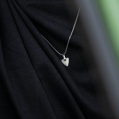 Chevron Pendant Shield - Silver
