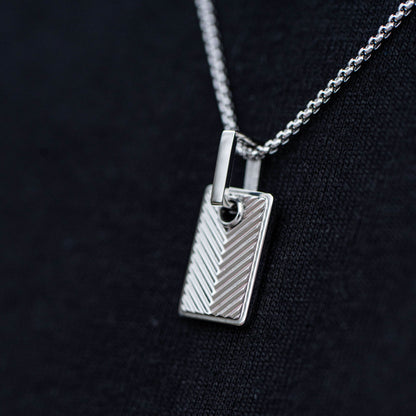 Chevron Pendant Square - Silver