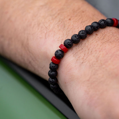 Tarmac Bead Bracelet - Red